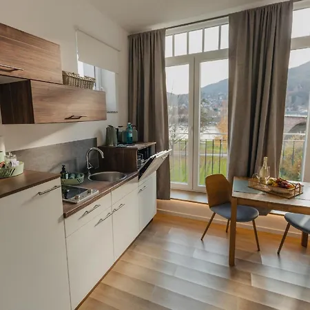 Mainterrasse Boardinghouse Am Fluss Klimatisierte Mit 80qm Terrasse Appartement Miltenberg